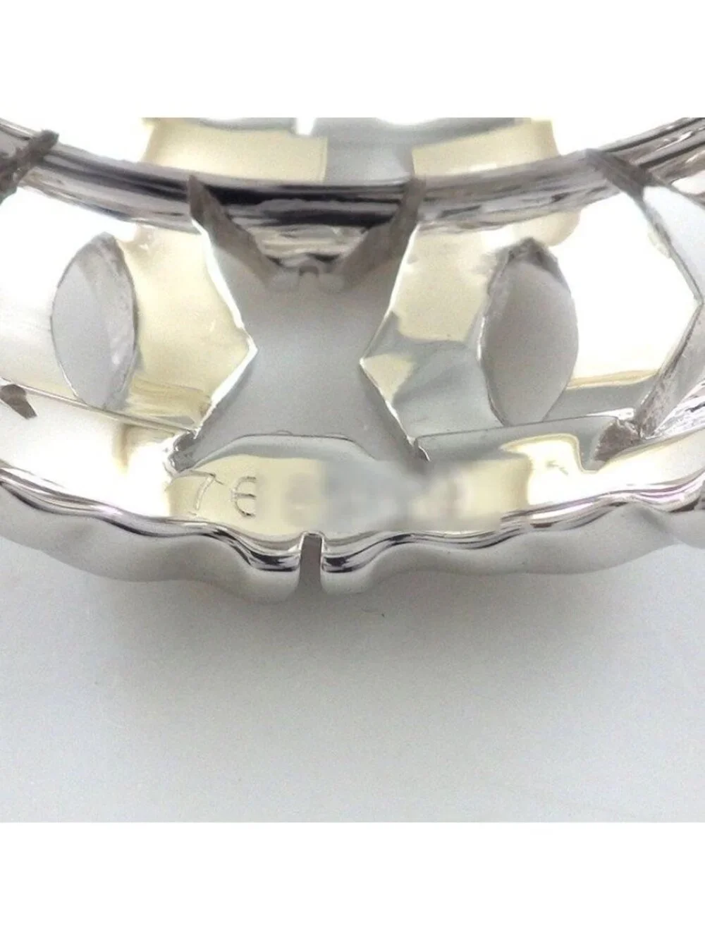 Cartier Ring Entrelaces C2 2C Logo 18K White Gold